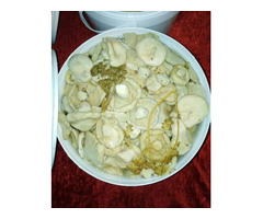 Грибы солёные, рыжики, белые.